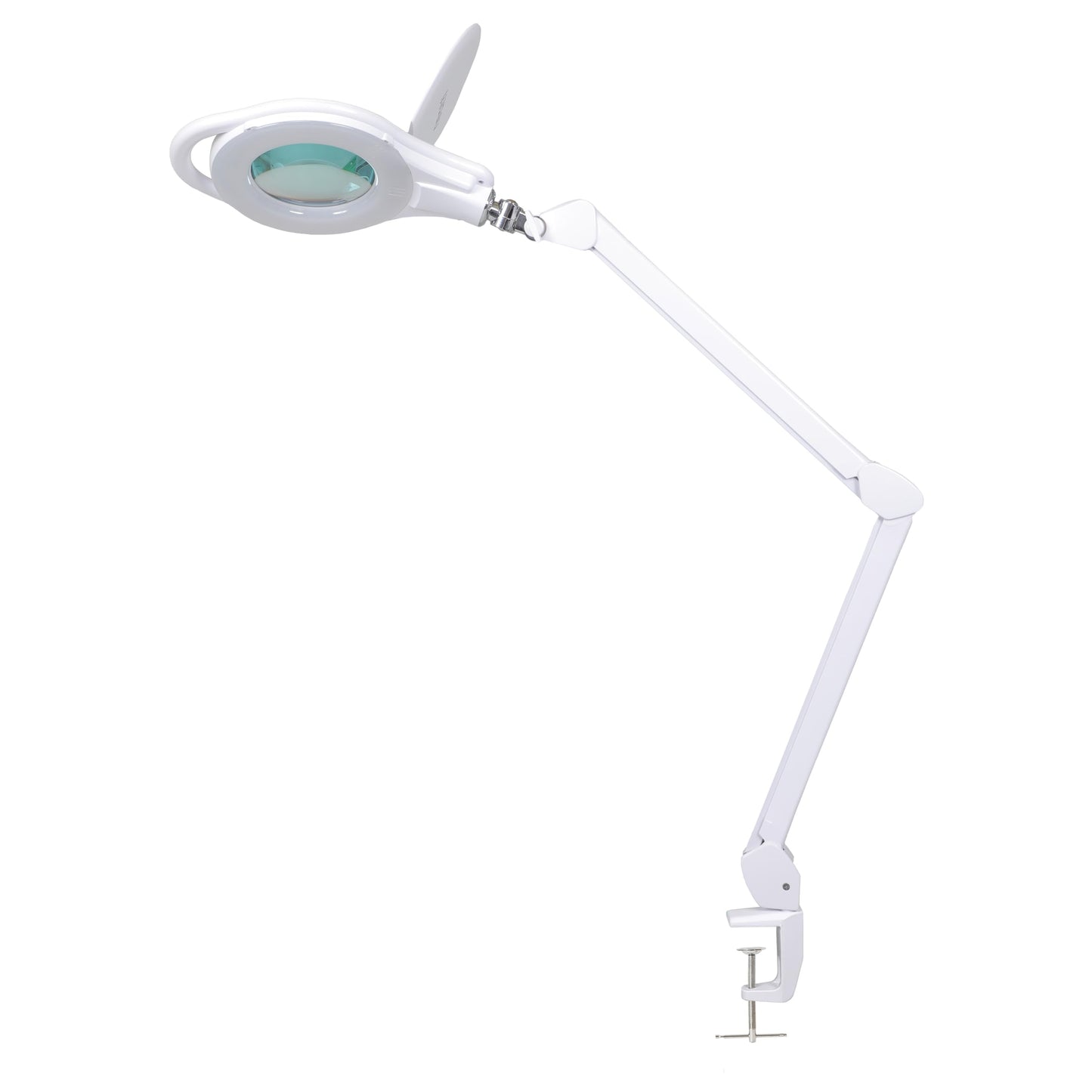 Neatfi (New Model Bifocals 1,200 Lumens Super LED Magnifying Lamp with Clamp, Dimmable, 60 Pcs SMD LED, 5 Inches Diameter Lens, Adjustable Arm (5 Diopter + 20 Diopter, White)