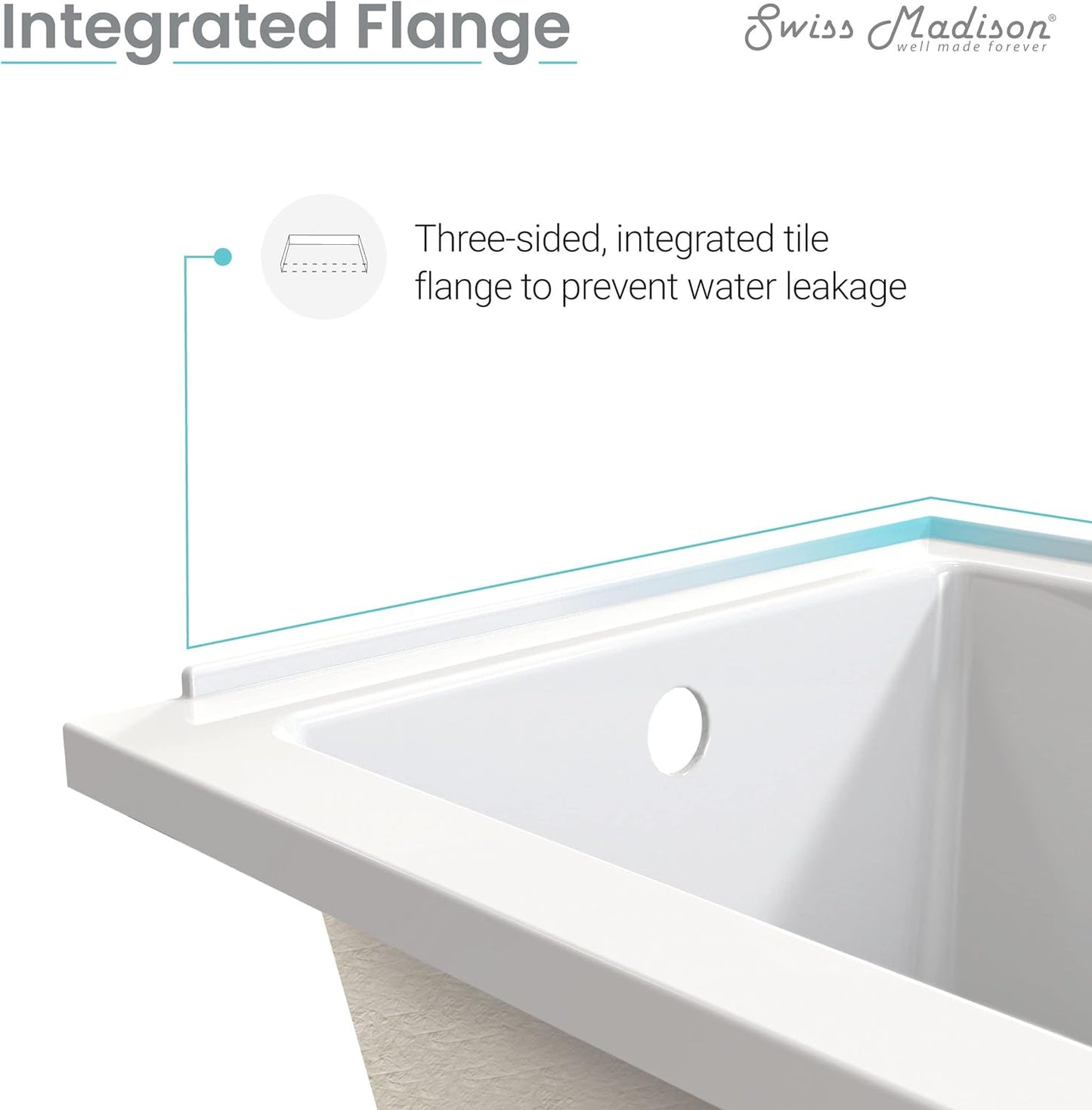Swiss Madison Voltaire 66" x 32" Right-Hand Drain Alcove Bathtub