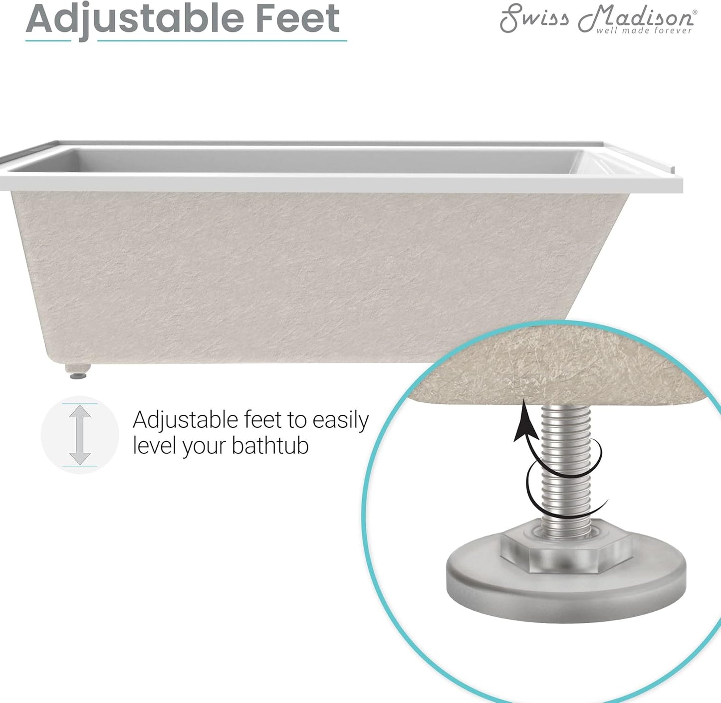 Swiss Madison Voltaire 66" x 32" Right-Hand Drain Alcove Bathtub
