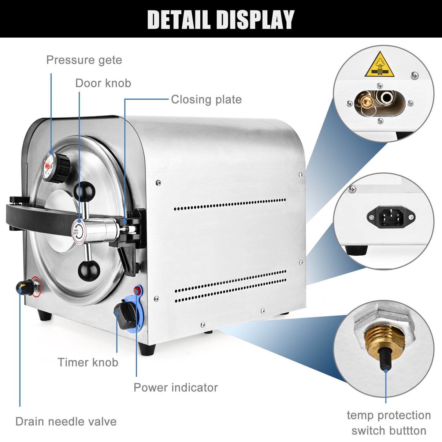 14L Autoclave Steam Sterilizer Dental Equipment Automatic Medical Sterilization