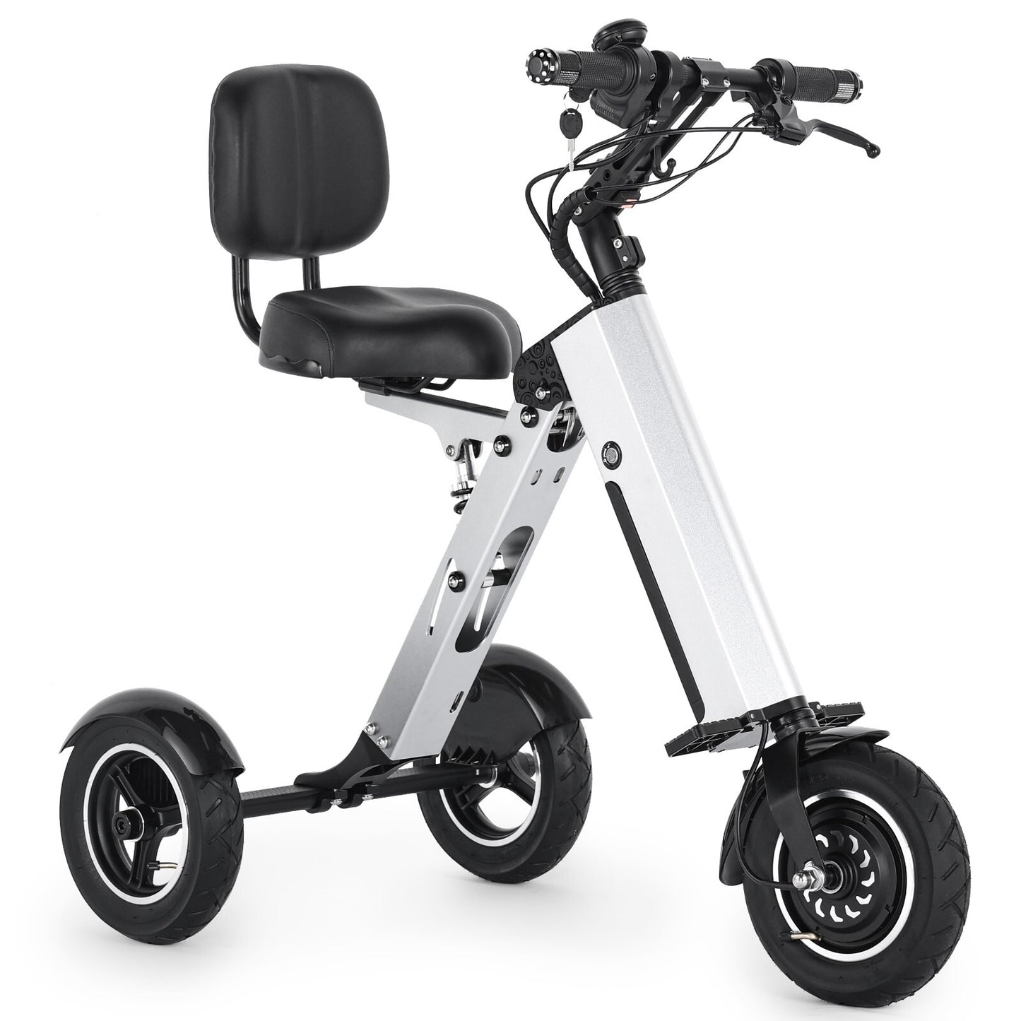 Powered Mobility Scooter 3 Wheel with Backrest Seat Lightweight Electric Scooter