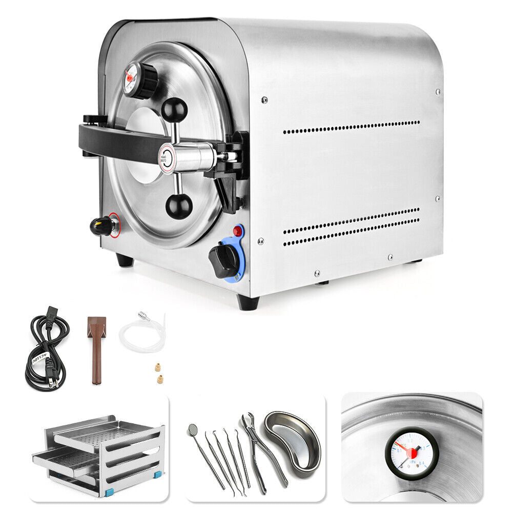 14L Autoclave Steam Sterilizer Dental Equipment Automatic Medical Sterilization