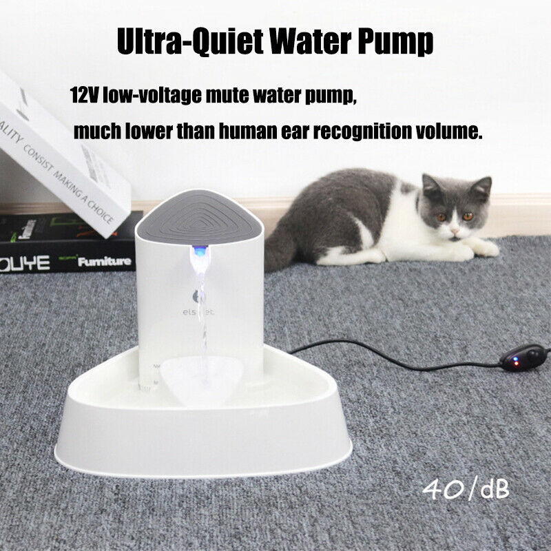 Cat Water Fountain Drinking Bowl LED Dispenser 1.8L Electric