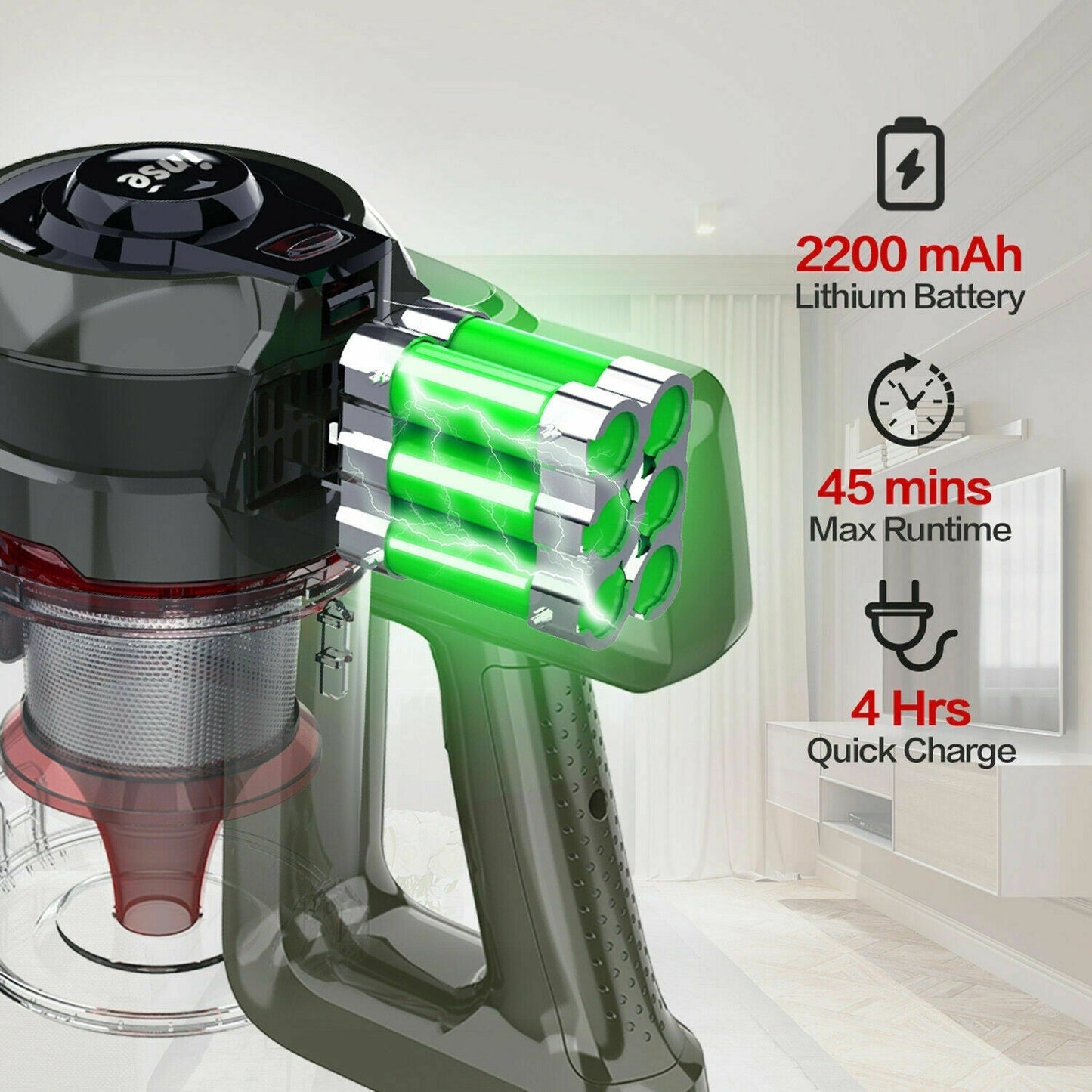 Cordless Vacuum 12Kpa 2 in 1 Stick Best Vacuum Cleaner -