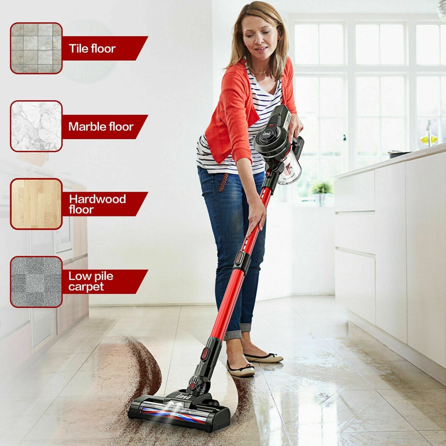 Cordless Vacuum 12Kpa 2 in 1 Stick Best Vacuum Cleaner -