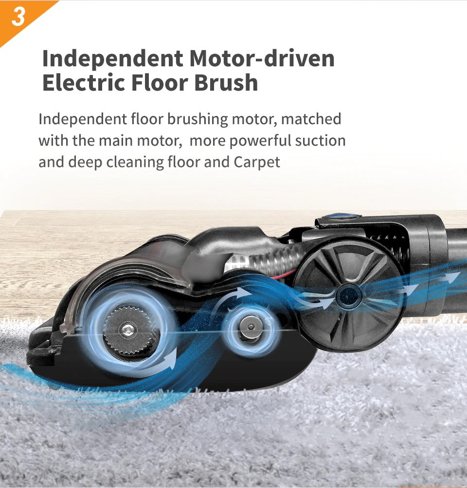 Cordless Vacuum Cleaner 23000Pa Powerful Suction LED Touch
