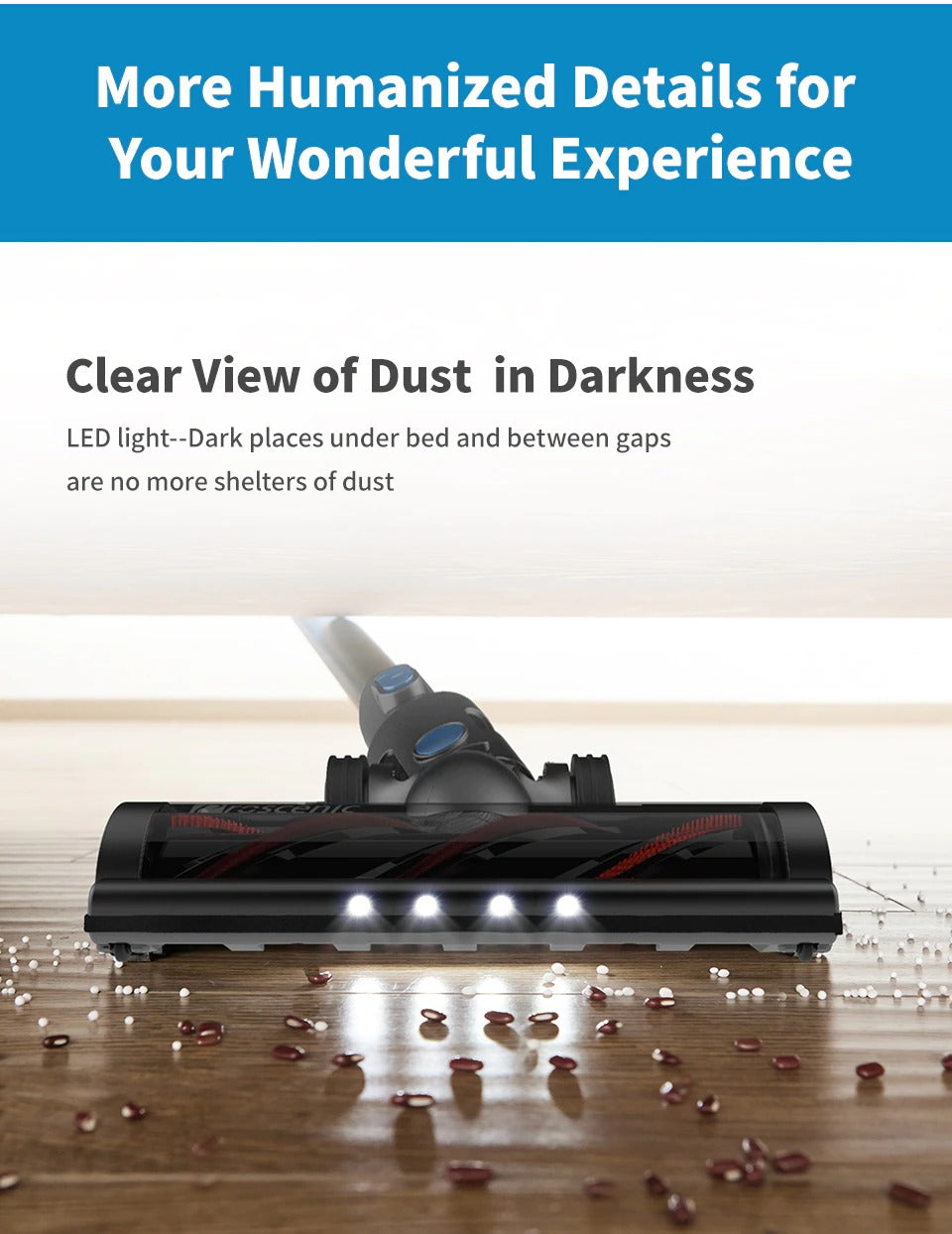 Cordless Vacuum Cleaner 23000Pa Powerful Suction LED Touch