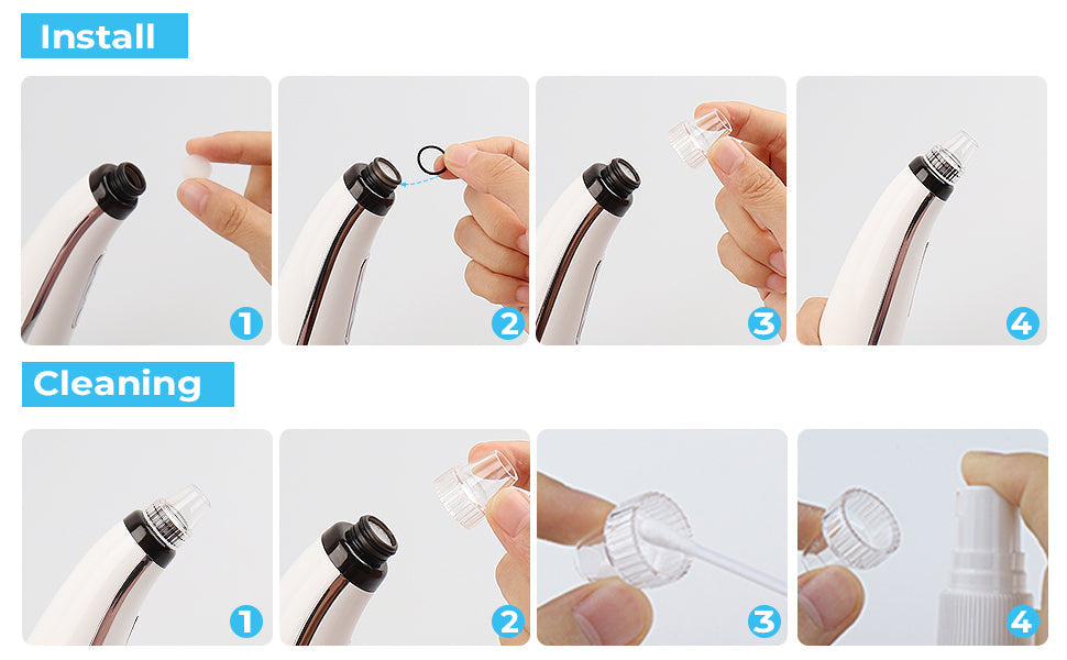 Blackhead Remover Pore Vacuum Upgraded Facial Cleaner Electric Acne Comedone Whitehead Extractor Tool-5 Suction Power 5 Probes Kit