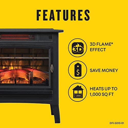 Electric Fireplace Stove 3D Infrared Portable Indoor Space Heater with Remote Control