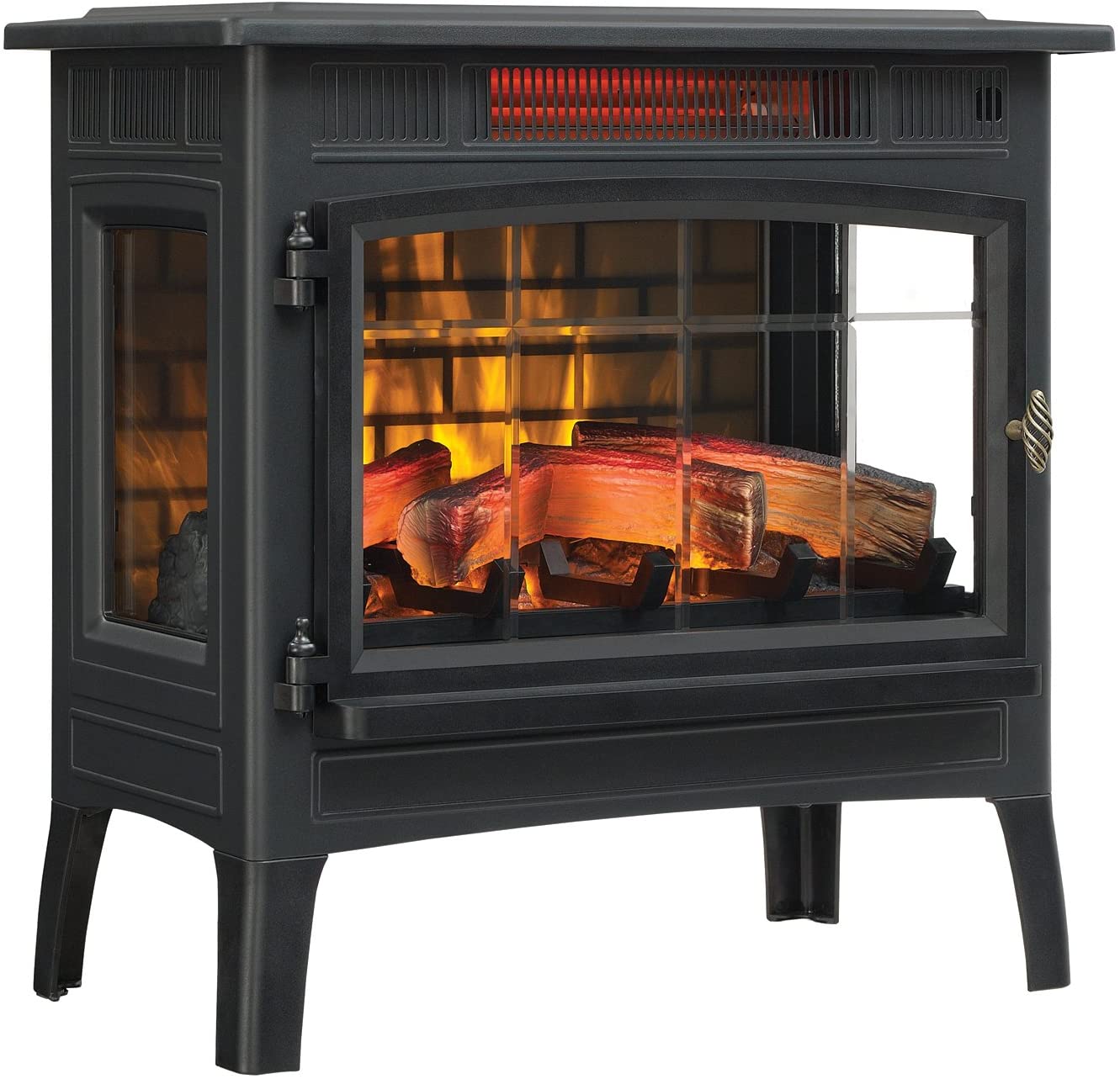 Electric Fireplace Stove 3D Infrared Portable Indoor Space Heater with Remote Control