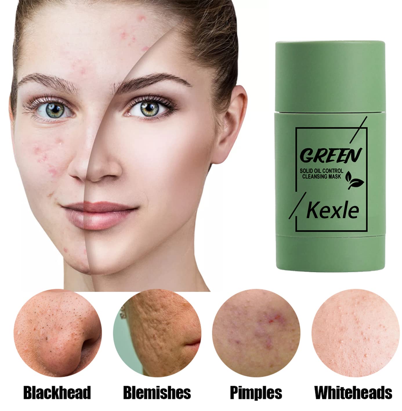 4pack Green Tea Mask Stick for Face Blackhead Remover with Green Tea Extract Deep Pore Cleansing Moisturizing Skin Brightening
