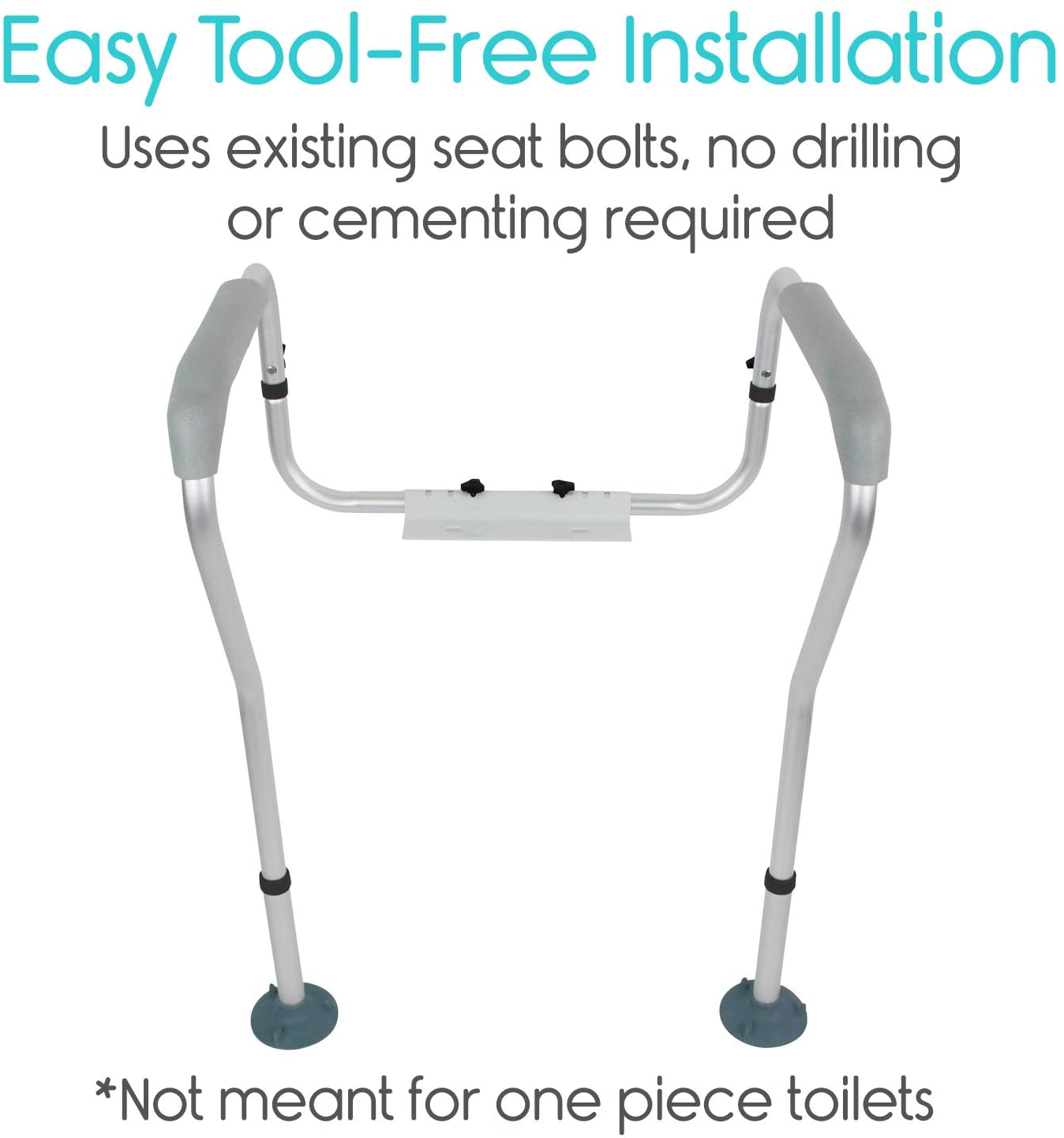 Toilet Rail Bathroom Safety Frame Medical Railing Helper Bariatric Assist Handrail Grab Bar