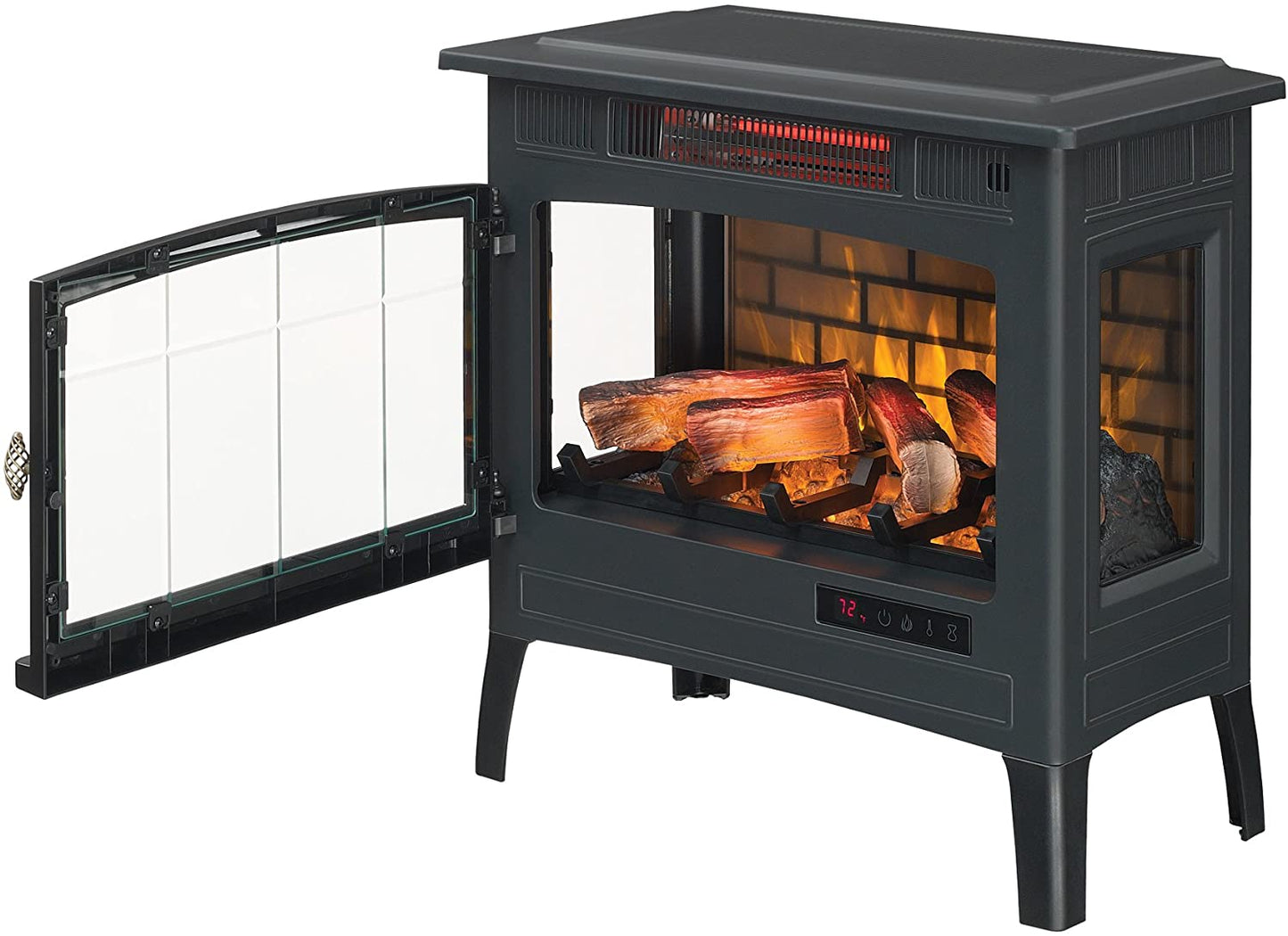 Electric Fireplace Stove 3D Infrared Portable Indoor Space Heater with Remote Control