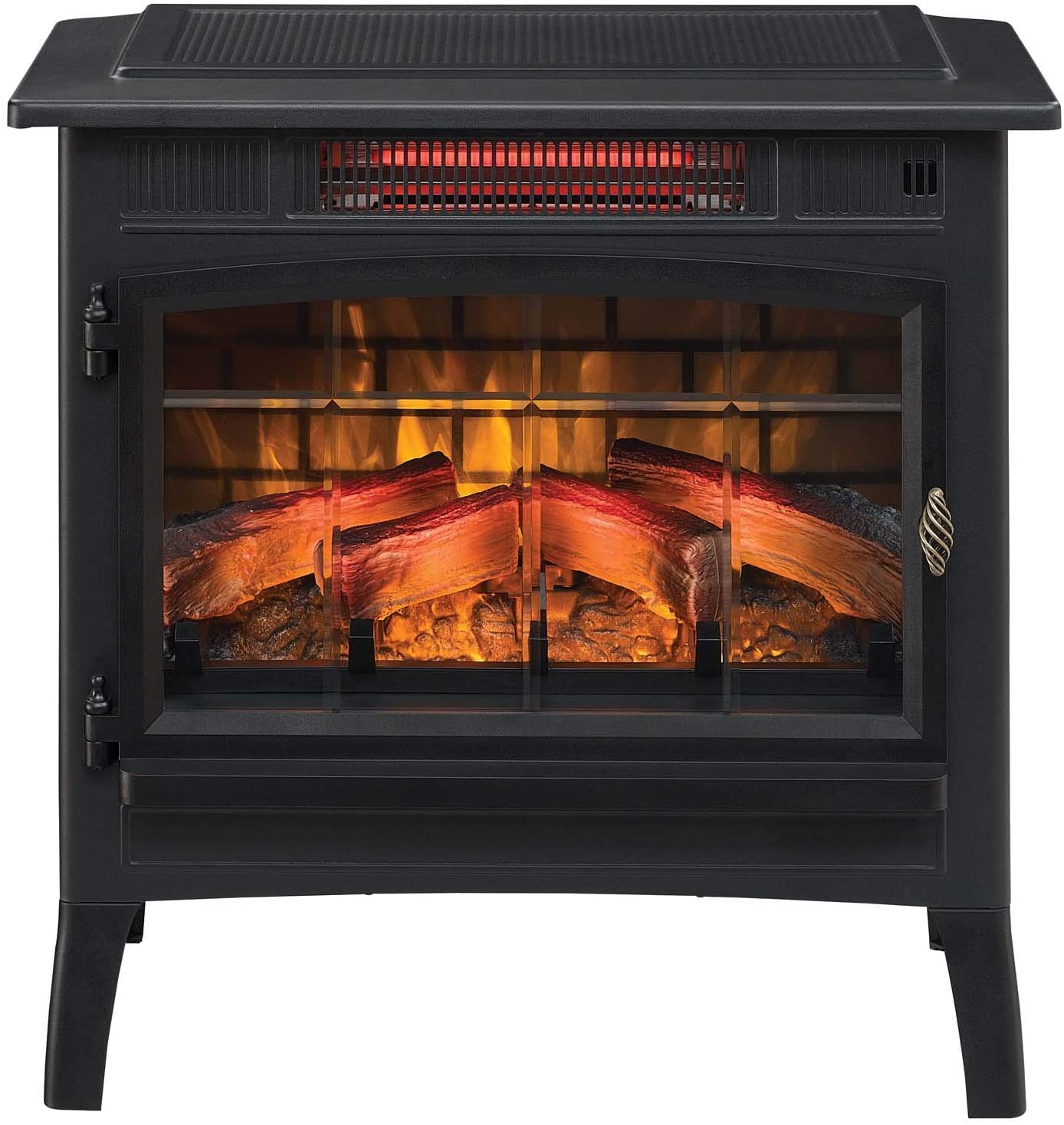 Electric Fireplace Stove 3D Infrared Portable Indoor Space Heater with Remote Control