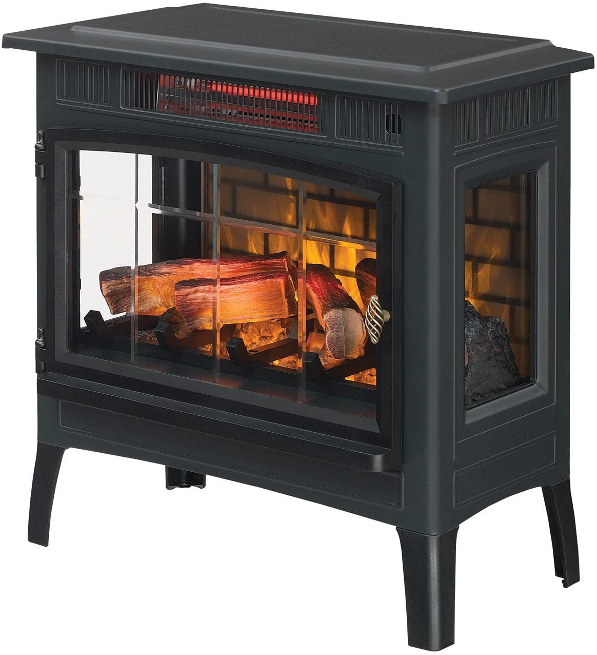 Electric Fireplace Stove 3D Infrared Portable Indoor Space Heater with Remote Control