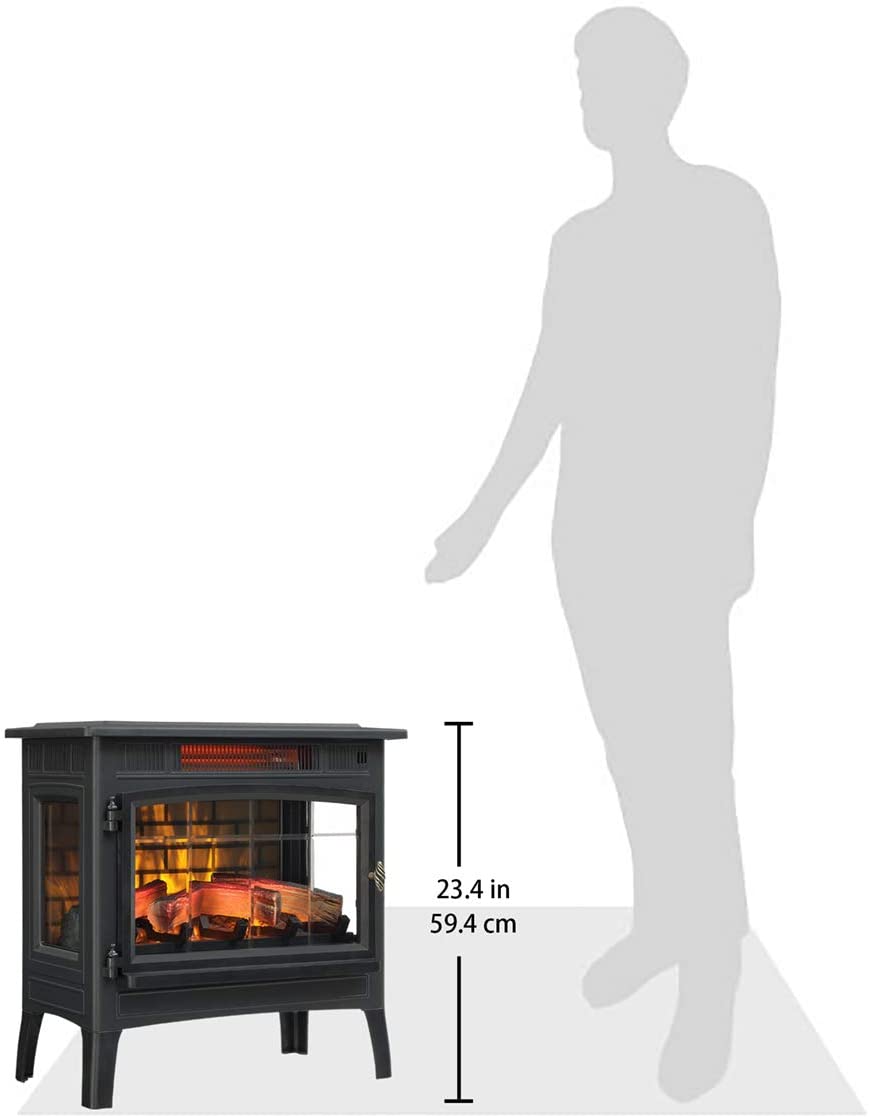 Electric Fireplace Stove 3D Infrared Portable Indoor Space Heater with Remote Control