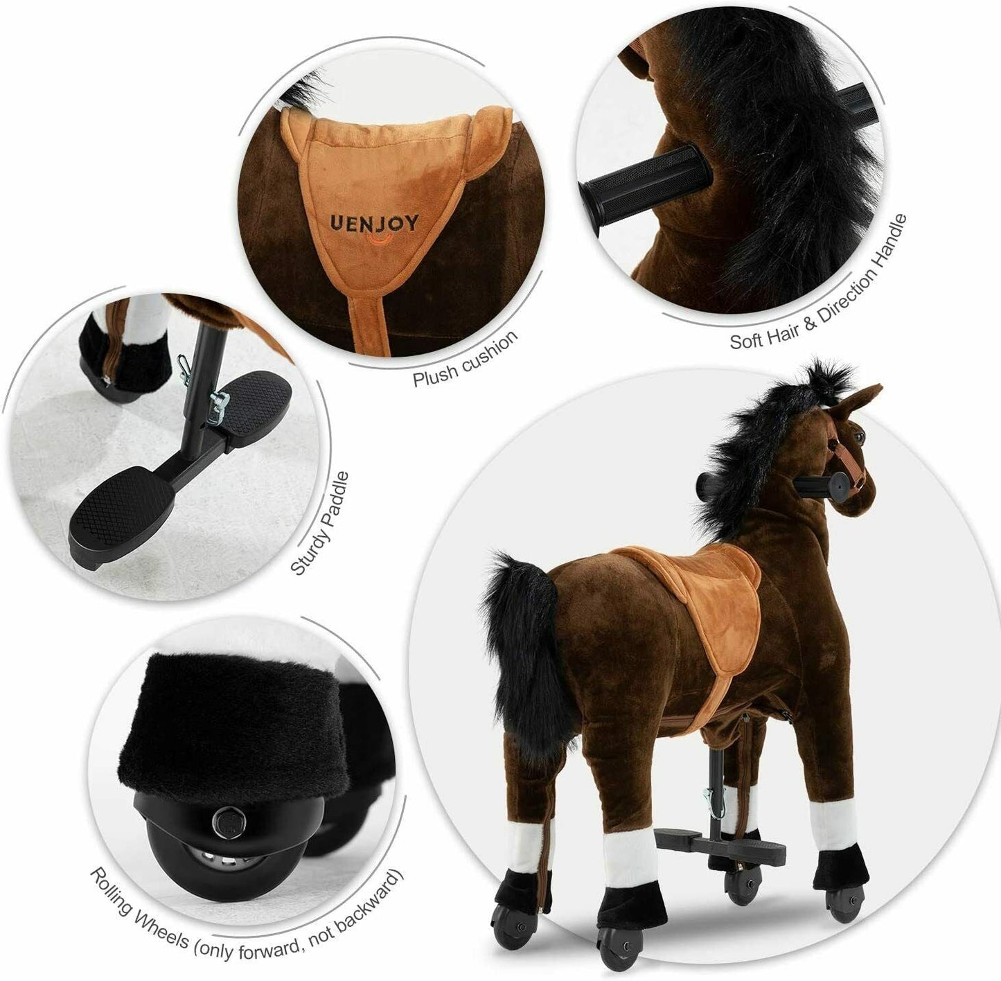 Kids Ride on Horse Toy Pony Rider Mechanical Cycle Walking