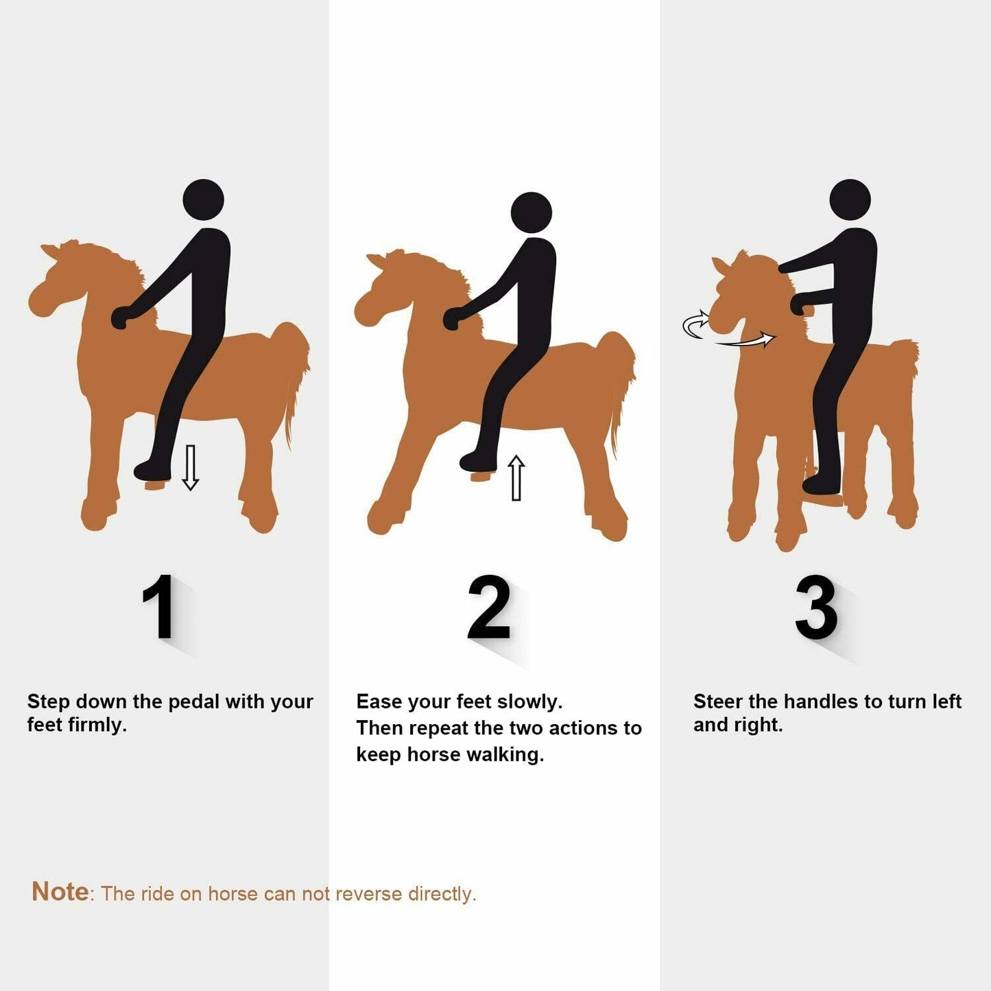 Kids Ride on Horse Toy Pony Rider Mechanical Cycle Walking