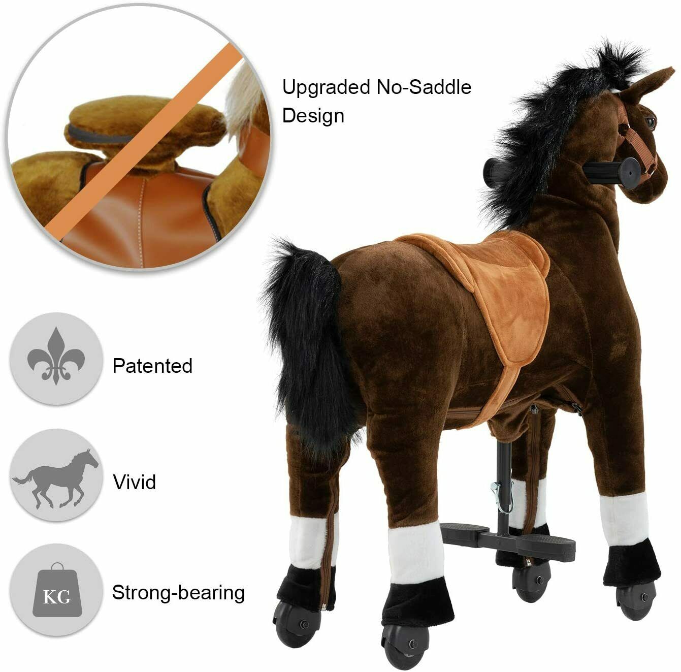 Kids Ride on Horse Toy Pony Rider Mechanical Cycle Walking