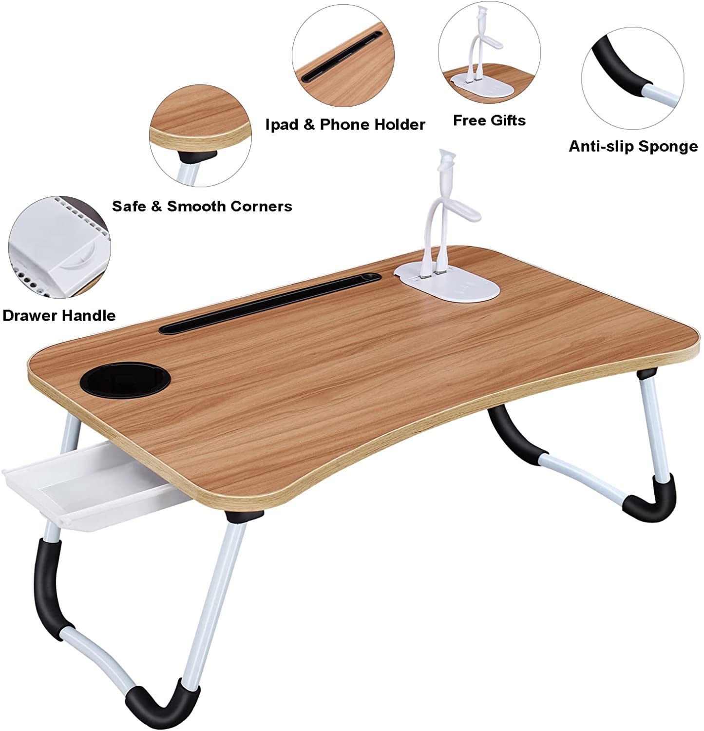 Lap Desk Laptop Bed Desk Portable Foldable Bed Table Tray