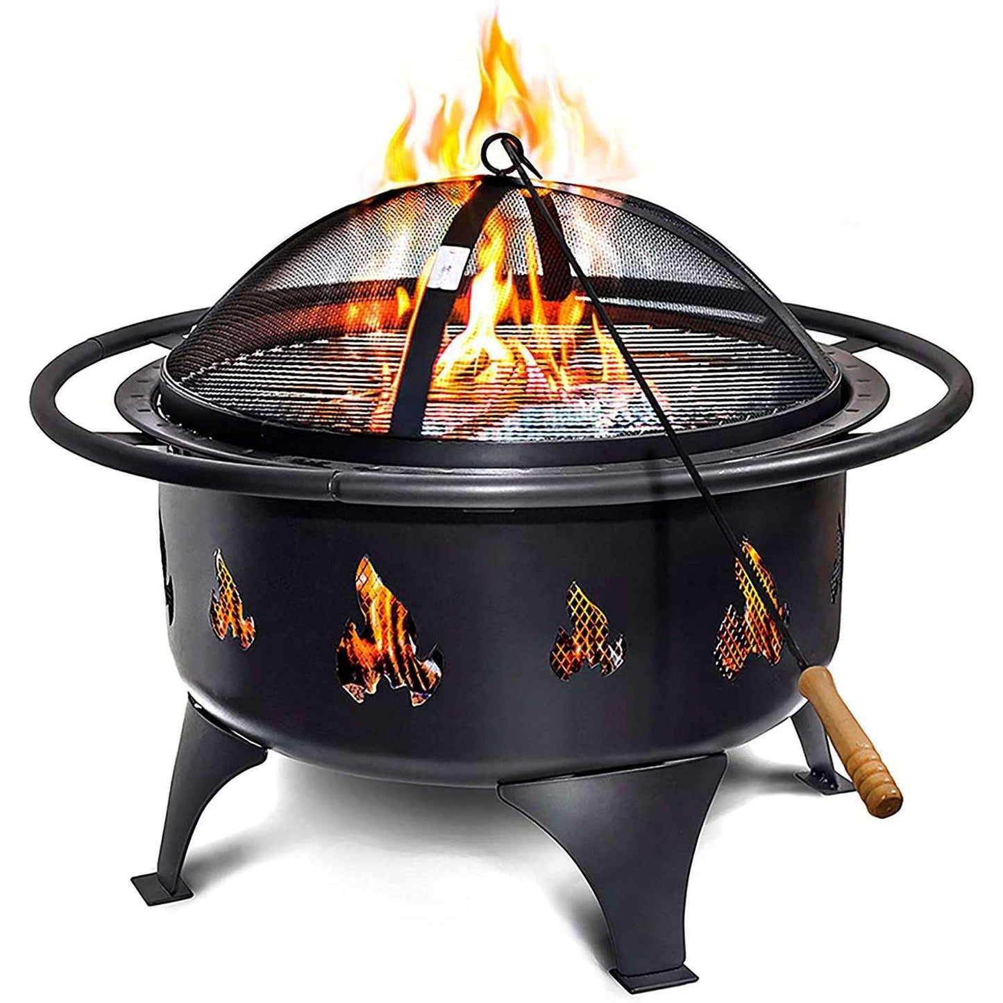 Outland Portable 24 Fire Pits Outdoor Wood Burning - Weather