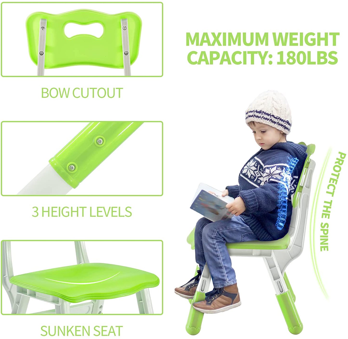 Toddler Table and Chairs Set Height-Adjustable Scrubtable