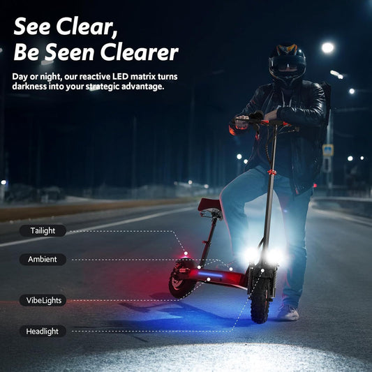 48V 1200W Electric Scooter for Adult 11"Off Road Fat Tires Fast Speed USA MAX X6