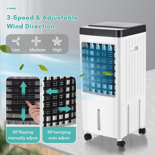 3-IN-1 Portable Air Conditioner Evaporative Air Cooler Humidifier Water Cooling