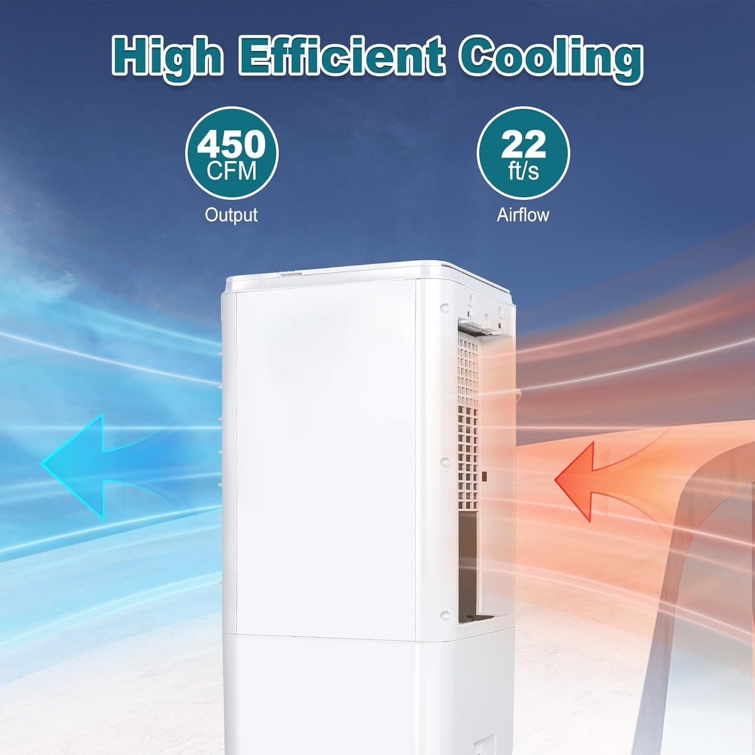 Portable Evaporative Air Cooler W/7H Timer 1.85-Gal Tank for Room Bedroom Office