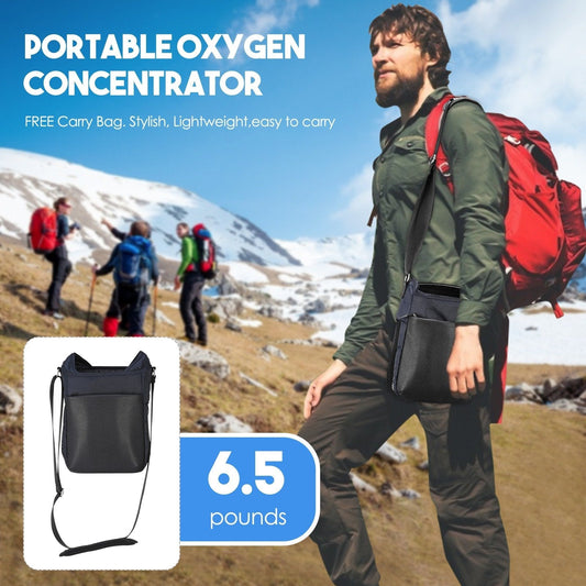 1L-5L/min Pulse Flow Portable Oxygen Concentrator With 3 Hour Battery Carry Bag - Mayerwood Retail