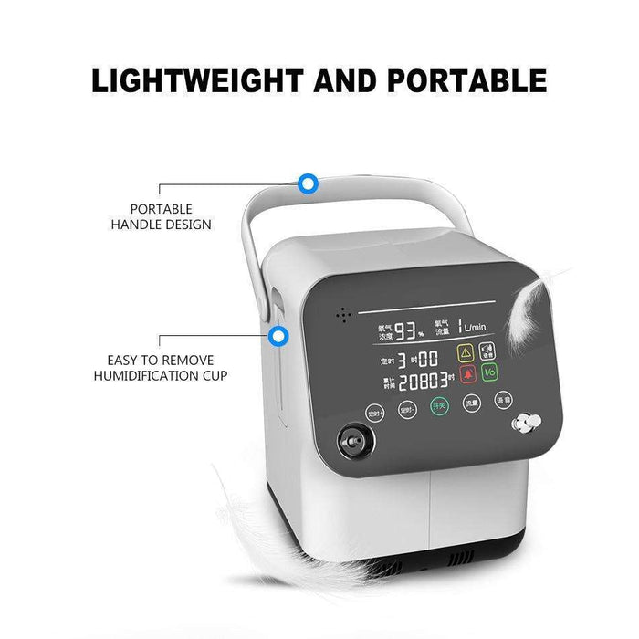 1L-7L/m Oxygen Concentrator Portable Adjustable Oxygen Machine for Home and Travel Use Without Battery - Mayerwood Retail