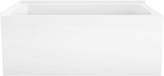 Aqua Eden VTAP5430L22TS 54-Inch Acrylic 2-Wall Corner Alcove Tub with Left Hand Drain, White