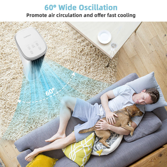 3-In-1 Portable Evaporative Air Cooler 40" Bladeless Cooling Tower Fan W/Timer