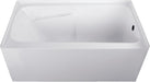 Aqua Eden VTAP543023R 54-Inch Acrylic 3-Wall Alcove Tub with Arm Rest and Right Hand Drain Hole, White