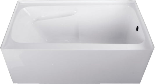 Aqua Eden VTAP543023R 54-Inch Acrylic 3-Wall Alcove Tub with Arm Rest and Right Hand Drain Hole, White