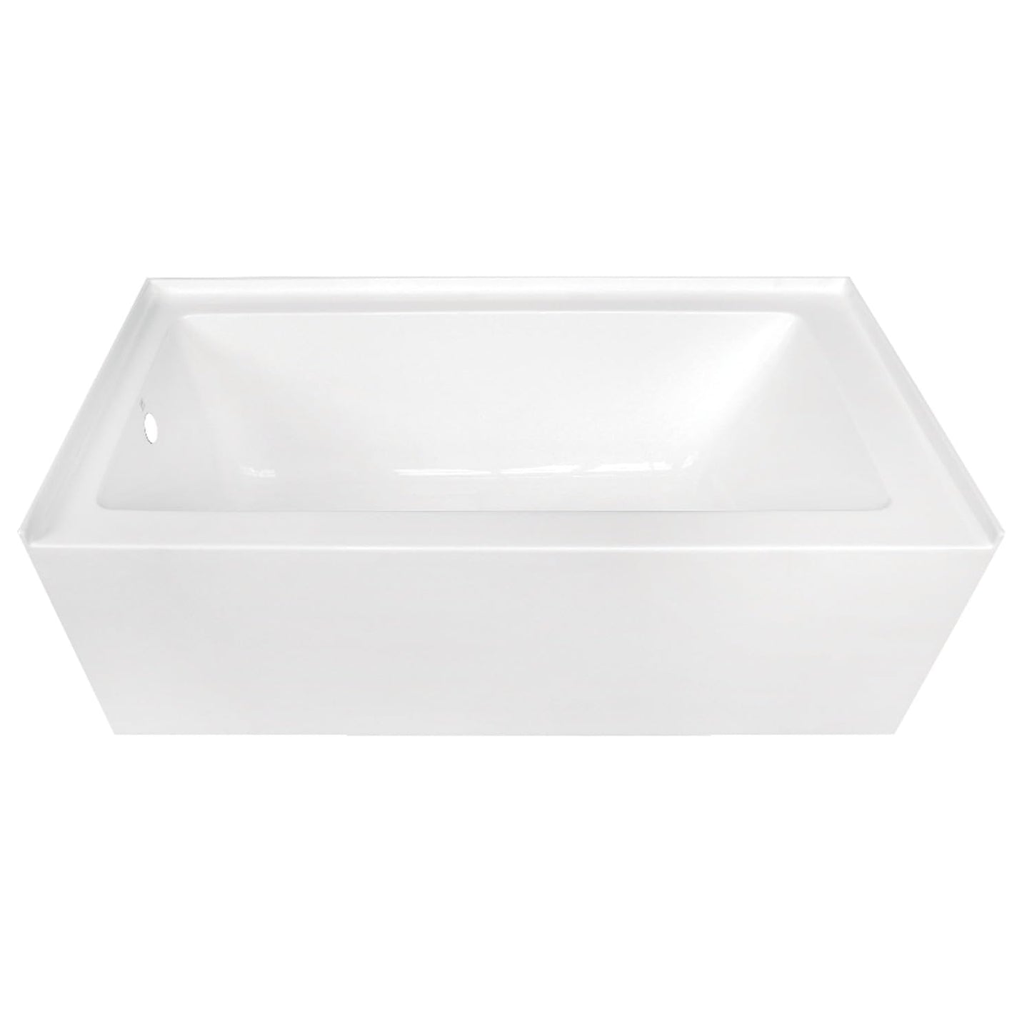 KINGSTON BRASS VTDE603122R 60-Inch Contemporary Alcove Acrylic Bathtub with Right Hand Drain and Overflow Holes, White