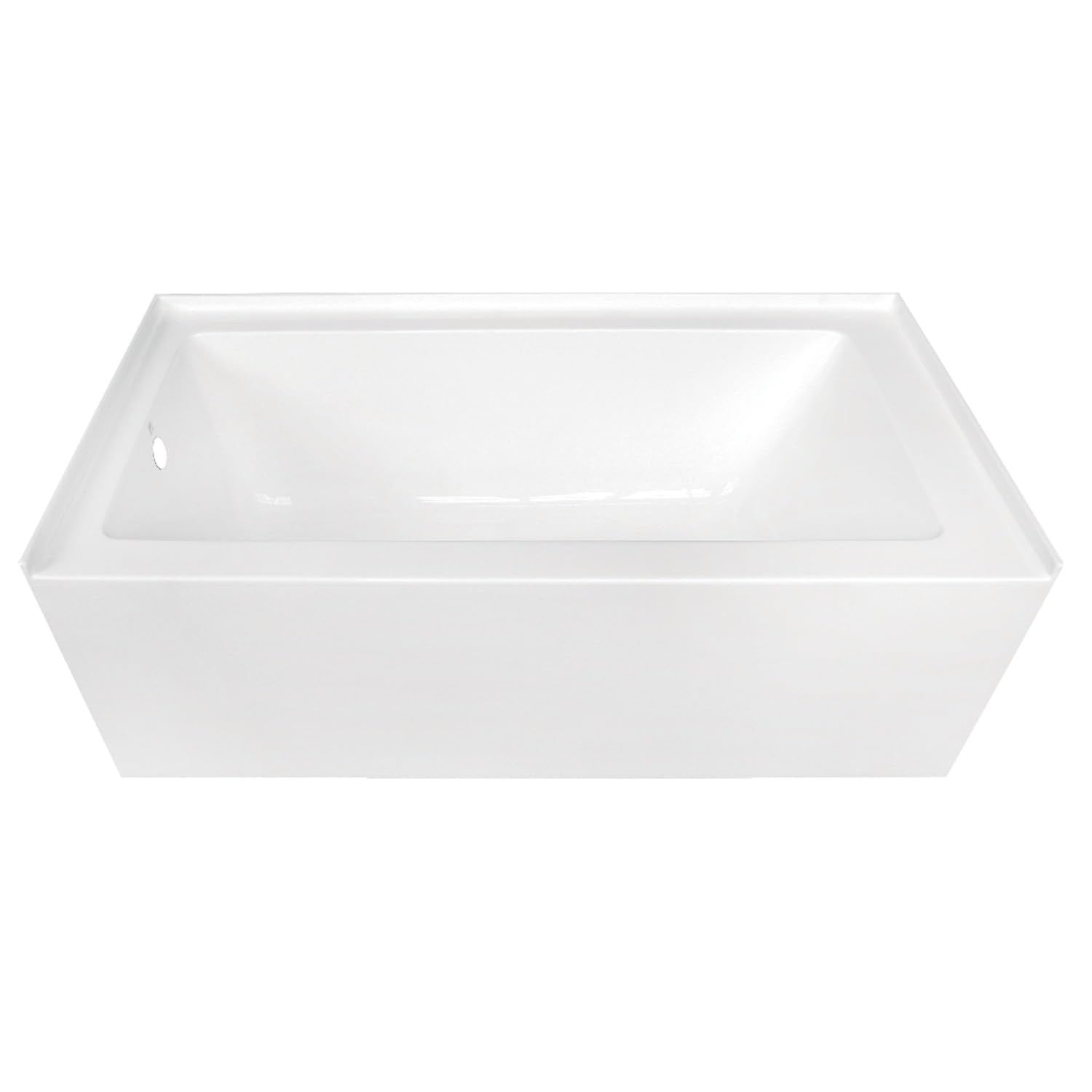 KINGSTON BRASS VTDE603122R 60-Inch Contemporary Alcove Acrylic Bathtub with Right Hand Drain and Overflow Holes, White