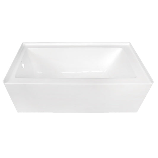 KINGSTON BRASS VTDE603122R 60-Inch Contemporary Alcove Acrylic Bathtub with Right Hand Drain and Overflow Holes, White