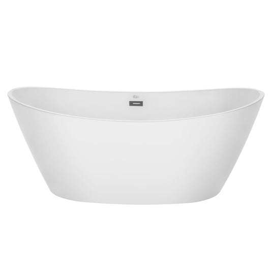 Empava 67" Luxury Stand Alone Acrylic Soaking SPA Tub Modern Freestanding Bathtubs with Custom Contemporary Design EMPV-FT1528