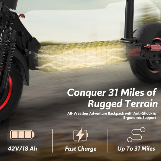 48V 1200W Electric Scooter for Adult 11"Off Road Fat Tires Fast Speed USA MAX X6