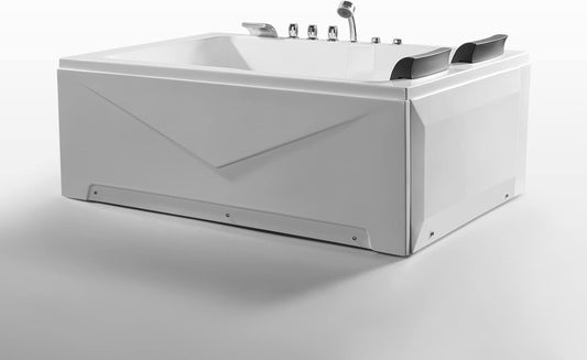 Empava Acrylic Whirlpool Bathtub Hydro-massage Soaking SPA Chromatherapy Jets Tub Model 2022 , White