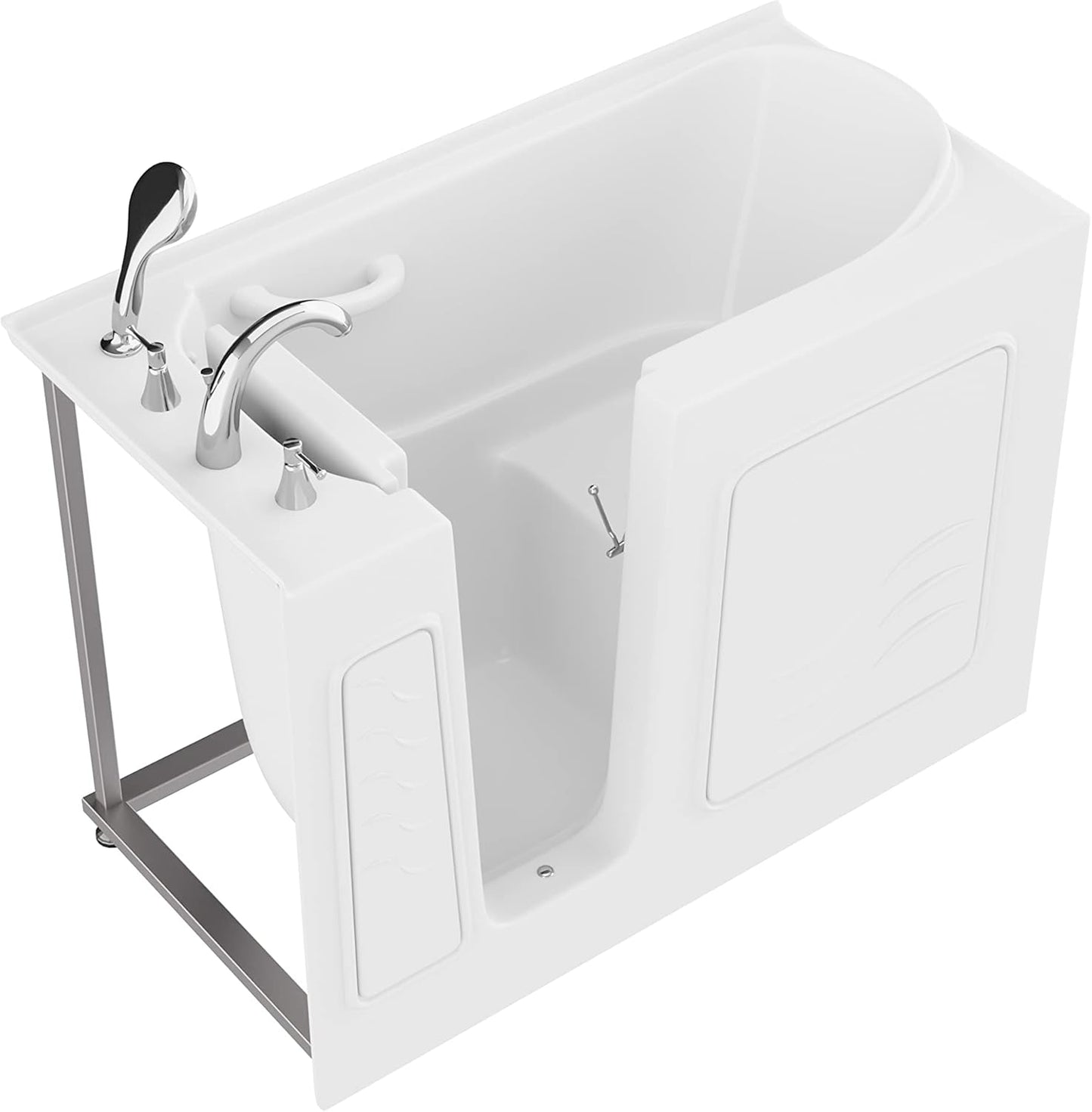 ANZZI Walk In Tub 53'' x 26'' Left Drain Soaking in White, Indulge in Ultimate Luxury, Comfort, and Safety with ANZZI Walk-in Tubs | Quick Fill, Therapeutic Soaking Tub