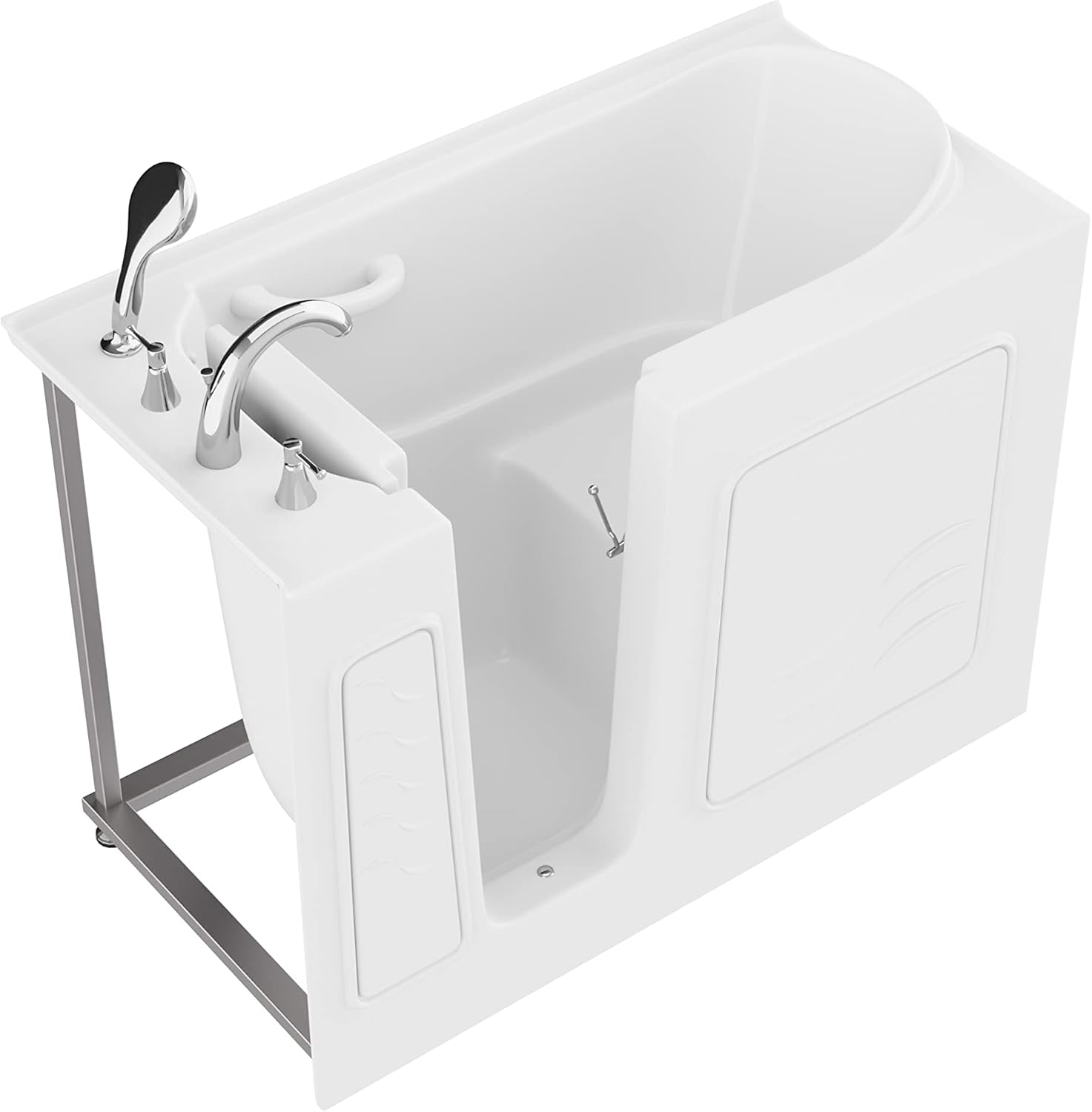 ANZZI Walk In Tub 53'' x 26'' Left Drain Soaking in White, Indulge in Ultimate Luxury, Comfort, and Safety with ANZZI Walk-in Tubs | Quick Fill, Therapeutic Soaking Tub