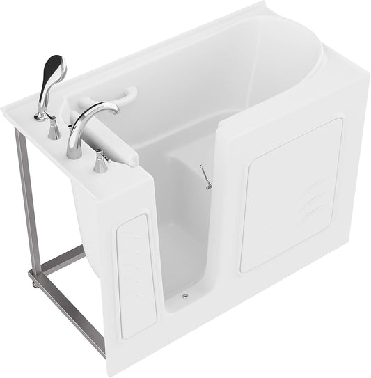 ANZZI Walk In Tub 53'' x 26'' Left Drain Soaking in White, Indulge in Ultimate Luxury, Comfort, and Safety with ANZZI Walk-in Tubs | Quick Fill, Therapeutic Soaking Tub