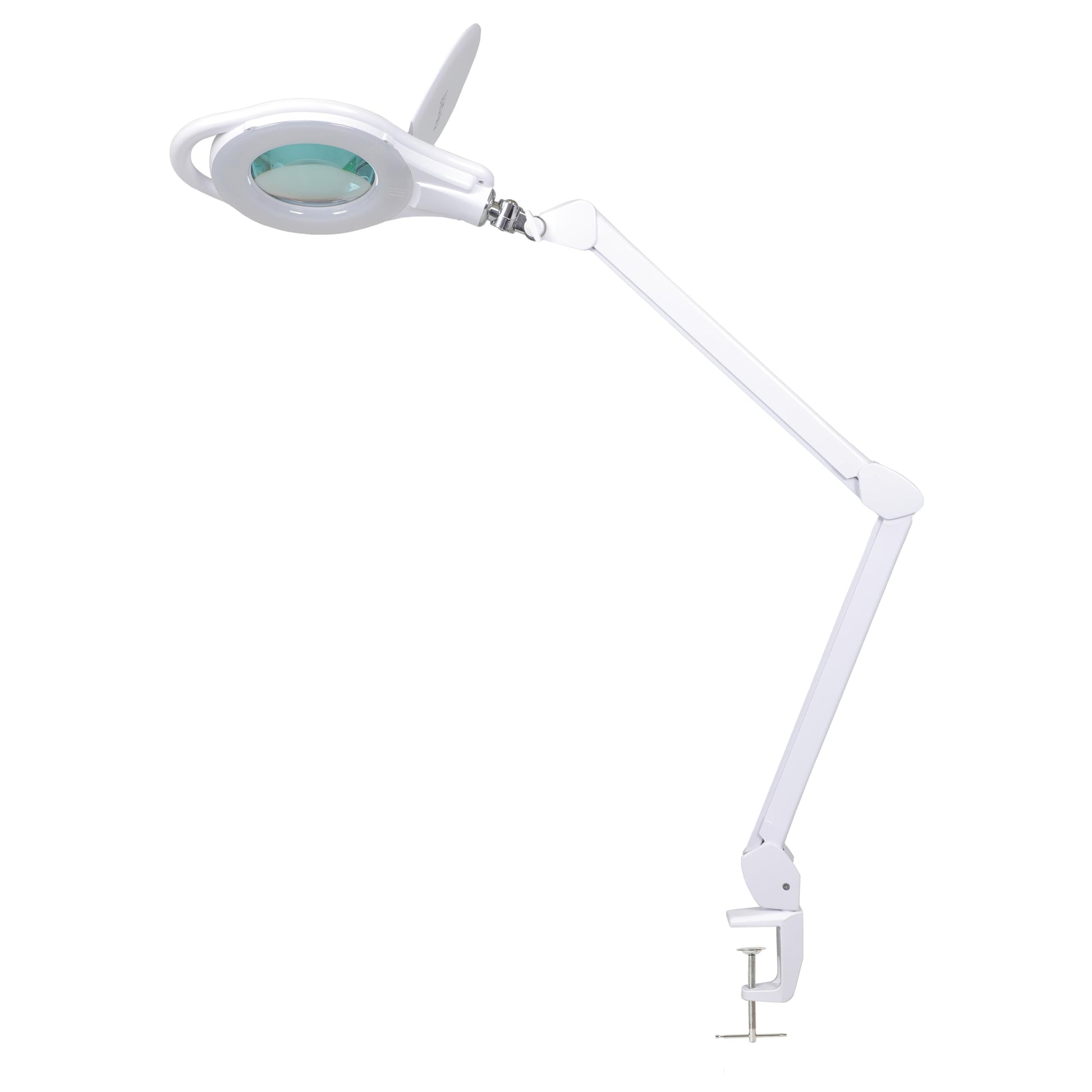 Neatfi (New Model Bifocals 1,200 Lumens Super LED Magnifying Lamp with Clamp, Dimmable, 60 Pcs SMD LED, 5 Inches Diameter Lens, Adjustable Arm (5 Diopter + 20 Diopter, White)
