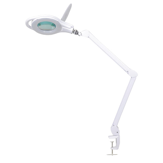 Neatfi (New Model Bifocals 1,200 Lumens Super LED Magnifying Lamp with Clamp, Dimmable, 60 Pcs SMD LED, 5 Inches Diameter Lens, Adjustable Arm (5 Diopter + 20 Diopter, White)
