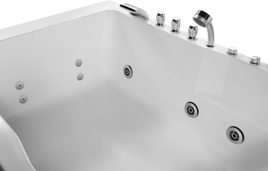 Empava Acrylic Whirlpool Bathtub Hydro-massage Soaking SPA Chromatherapy Jets Tub Model 2022 , White