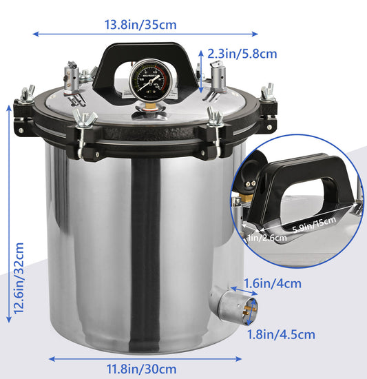 Steam Autoclave Sterilizer 18L High Pressure Uperization Eqpt. Tattoo Dental Lab