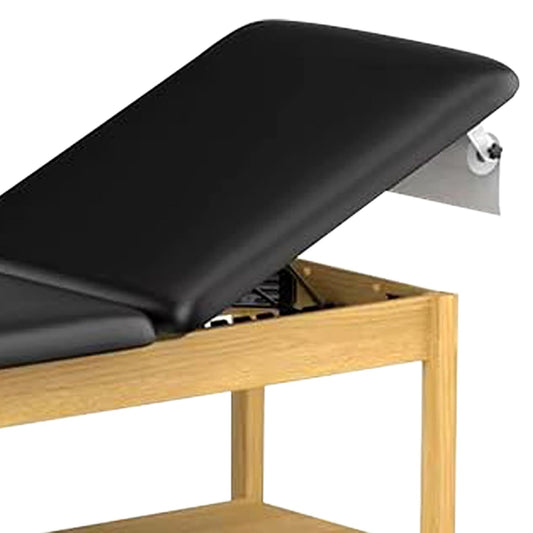 Helsevesen 30" Width Bariatric Treatment Table with Full Shelf and Paper Holder, Hardwood Medical Exam Table with Plain Shelf and Adjustable Backrest，500 lbs. (227 KG) ，72.5" x 30" x 31"