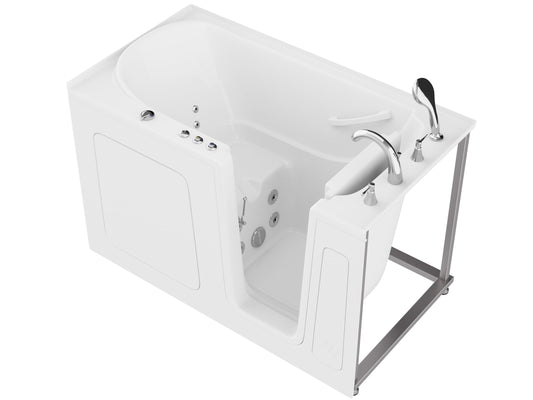 ANZZI Walk In Tub 53'' x 26'' Left Drain Soaking in White, Indulge in Ultimate Luxury, Comfort, and Safety with ANZZI Walk-in Tubs | Quick Fill, Therapeutic Soaking Tub